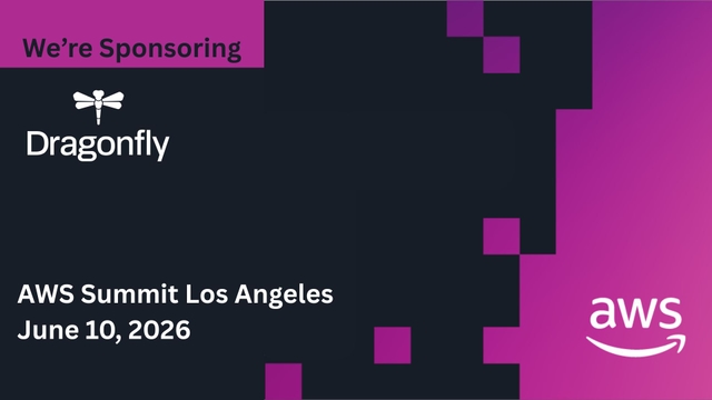 Dragonfly event banner for AWS Summit Los Angeles