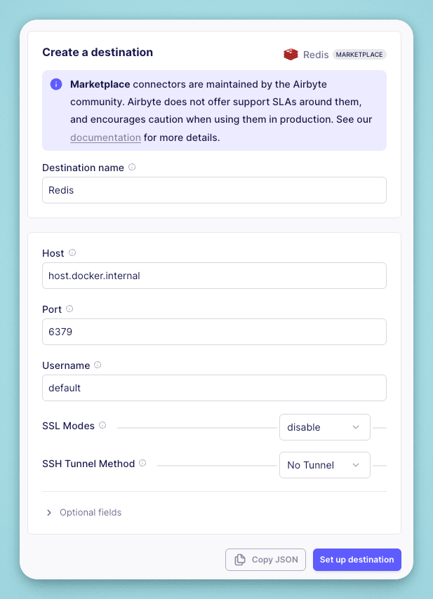 Airbyte | Dragonfly Settings