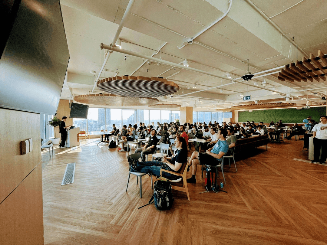 The Dragonfly team at a conference